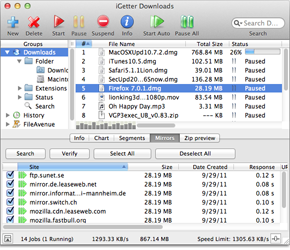 iGetter Lets You Select The Fastest Download Mirror.