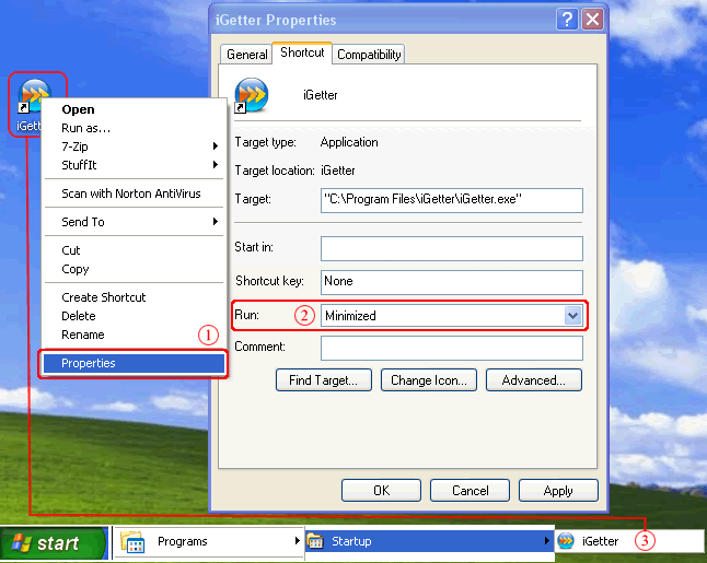 iGetter Properties Window